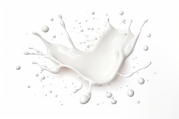 Milk splashes in isolation on white background