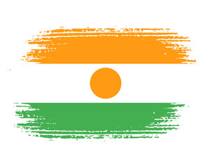 brush flag niger transparent background, niger brush watercolour flag design template element PNG file niger flag