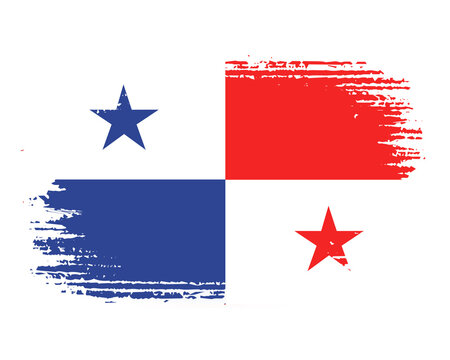 brush flag panama transparent background, panama brush watercolour flag design template element PNG file panama flag