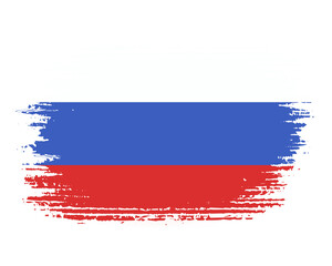 brush flag rusia transparent background, rusia brush watercolour flag design template element PNG file rusia flag