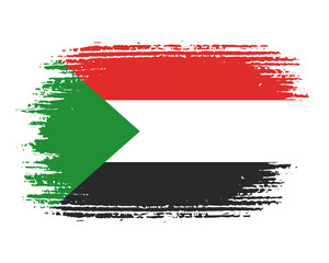 brush flag sudan transparent background, sudan brush watercolour flag design template element PNG file sudan flag