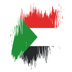 brush flag sudan transparent background, sudan brush watercolour flag design template element PNG file sudan flag