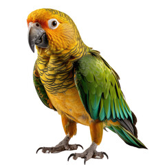 colorful amazon parrot white background