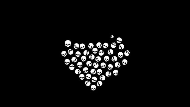 love sign with gesture hands heart, skeleton

