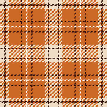 Tartan plaid check pattern texture. Seamless vector pattern. Fall Halloween design. Perfect for textile or print design.