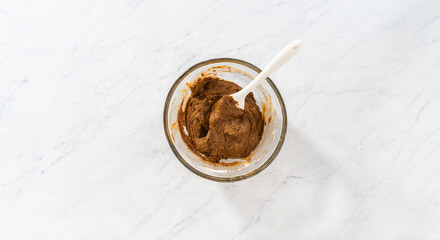 Gingerbread bundt cake with caramel filling