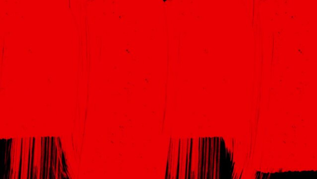 Black and red abstract, modern grunge brush thumbnail. Red Cinema Curtain Typecloth Ripped Intro Falls Animation. Torn paper. Red Glitch Art Abstract 4k. 