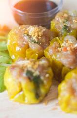 Chinese style minced pork dumplings,Kind of Chinese snacks,Shumai dumplings,Dim sum.