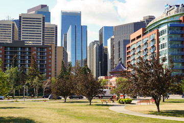 Obraz premium Street in downtown Calgary (Canada)