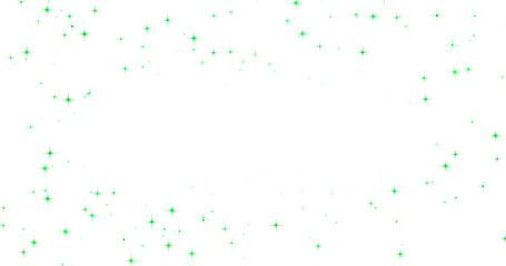 外側にある緑色の星のキラキラパーティクル素材(背景透過)アルファチャンネル付png	 - obrazy, fototapety, plakaty