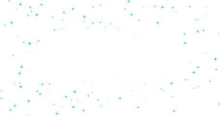 Foto op Plexiglas 外側にある緑色の星のキラキラパーティクル素材(背景透過)アルファチャンネル付png  © anmitsu