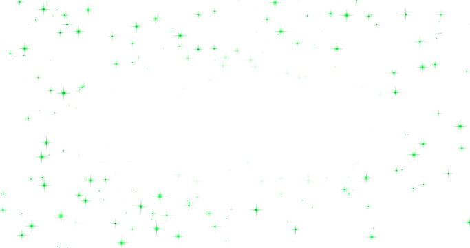 外側にある緑色の星のキラキラパーティクル素材(背景透過)アルファチャンネル付png	