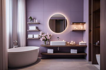 Fototapeta na wymiar Minimalist and elegant bathroom interior design