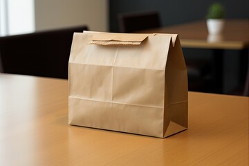 Brown Bag Lunch for Work: Note Taking at Business Meeting, Seminar or Conference with Paper Bag Lunch