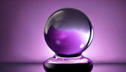 crystal ball on purple beautiful view sphere, glass, circle, shiny, illustration,design ai generative