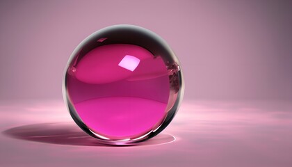 pink glass ball sphere, circle, crystal, symbol, vector,ai generative