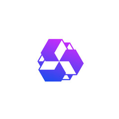 geometric 3D logo design. Vector illustration cube tech geometric logo. modern logo design vector icon template