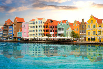 Beautiful sunset sky in  Willemstad, Curacao