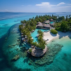 a dron shot directly from above a Maldives 
