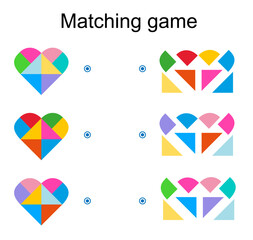 Matching game for children. Task for the development of attention and logic.