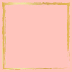 Gold corners on a pink background. Premium design template. Luxury style