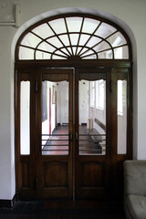 Art noveau style double doors in the corridor of secession building.