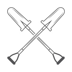 Cross Shovel Outline, Shovel Outline, Shovel, Labor equipment, Construction tools, Clipart, Garden tool,  Worker elements, Hand tool, Hand Shovel, Farm equipment,