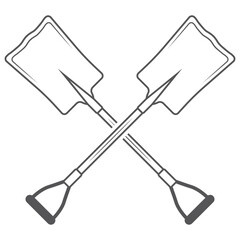 Cross Shovel Outline, Shovel Outline, Shovel, Labor equipment, Construction tools, Clipart, Garden tool,  Worker elements, Hand tool, Hand Shovel, Farm equipment,