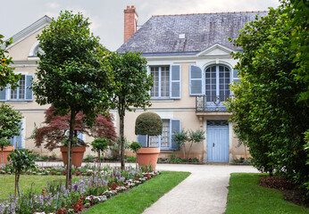 Facade of a classic mansion near Angers France - 643057422