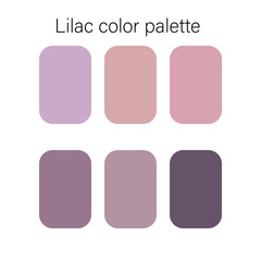 Lilac color palette. Swatch guide, decoration, scheme. Vector.