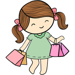 girl with shopping bags