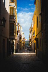 Fototapeta na wymiar street in the town narrow Spanish Italian