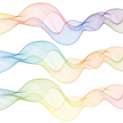 Set of colored waves. Abstract vector graphics. eps 10