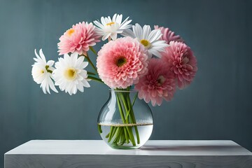 pink flowers in a vase generated by AI - Powered by Adobe