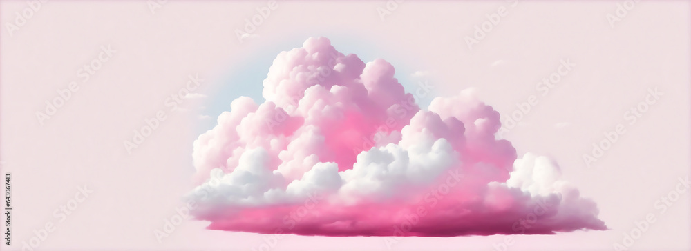 Aufkleber pink cloud on plain background from generative ai