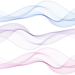 Smooth wave flow. Color wave. Set of abstract design elements. eps 10