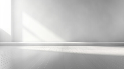 Quiet room with no one in it, light coming in, gray or white walls, calm atmosphere, background image