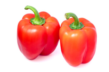 Red sweet pepper isolated on white background.