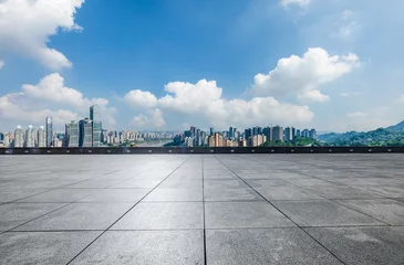 Photo sur Plexiglas Skyline City square and skyline with modern buildings in Chongqing, Sichuan Province, China. High Angle view.