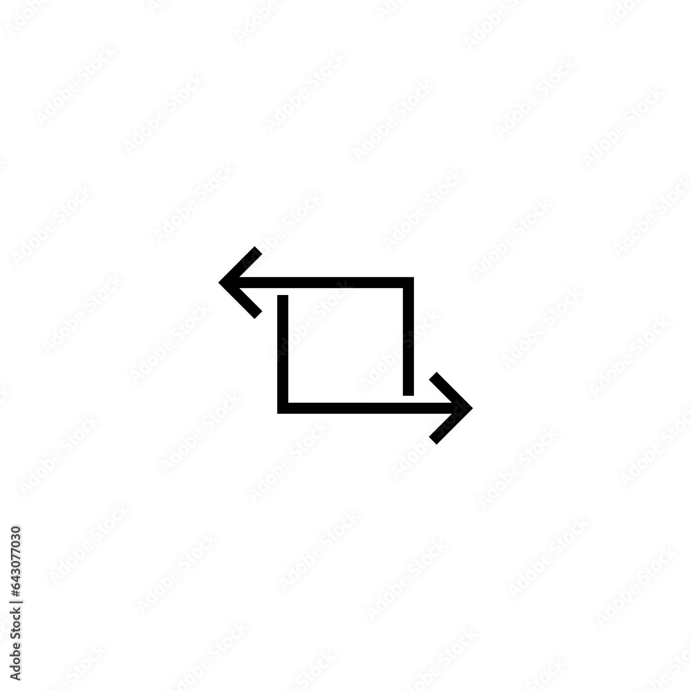 Poster right and left linear arrows icon. double reverse arrow, replace icon