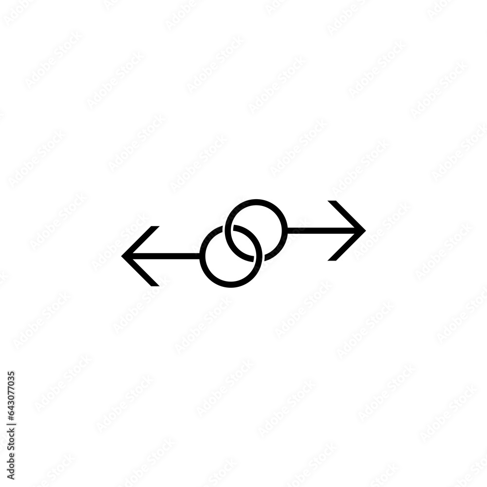 Poster right and left linear arrows icon. double reverse arrow, replace icon