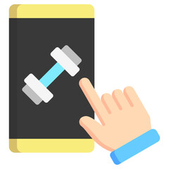 fitness app icon often used in design, websites, or applications, banner, flyer to convey specific concepts related to gym and fitness.