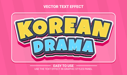 3d korean drama editable text effect