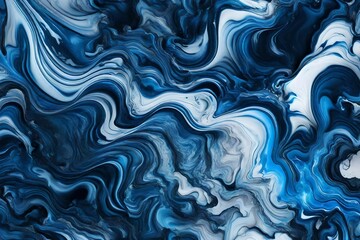 abstract blue background with waves generated by AI technology