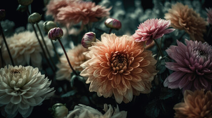 beautiful flowers made with color filters.