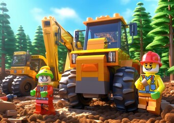 the labor day poster with 3d cartoon character in toy style. AI Generative.