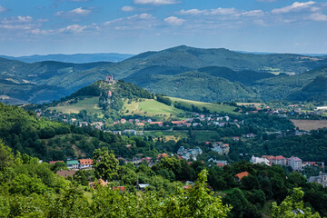 Old mining town Banska Stiavnica with calvary, Slovakia