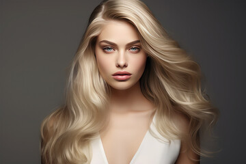 Naklejka premium Pictures of beautiful models fashion hairstyles on background