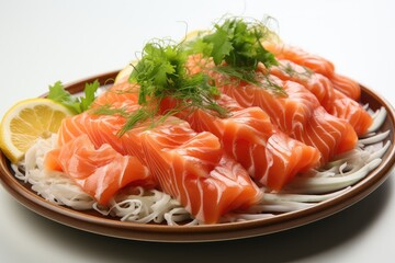 A delicious and light appetizer of salmon sashimi