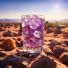 A cold, refreshing drink is presented in a beautiful and elegant glass generating by AI